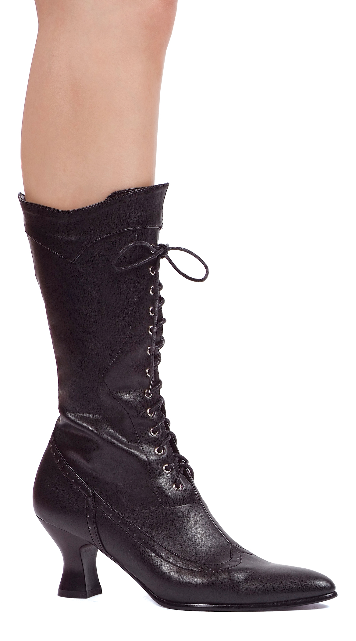 Amelia - 2.5 Inch Black Patent Victorian Boots